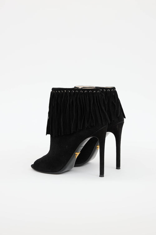 Prada Suede Fringe Bootie