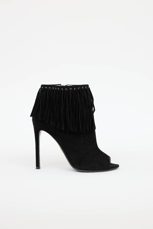 Prada Suede Fringe Bootie