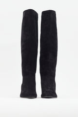 Prada Black Suede Knee High Boot