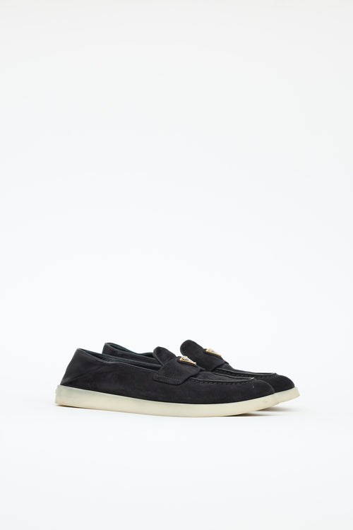 Prada Suede Logo Loafer