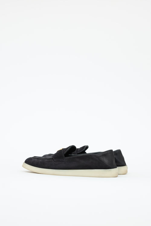 Prada Suede Logo Loafer