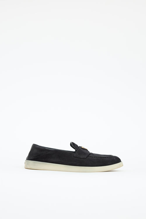 Prada Suede Logo Loafer