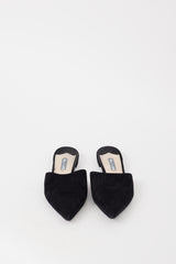 Prada Black Suede Pointed Toe Mule