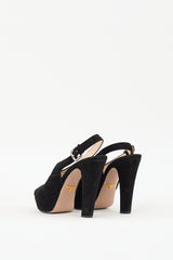 Prada Black Suede Slingback Heel
