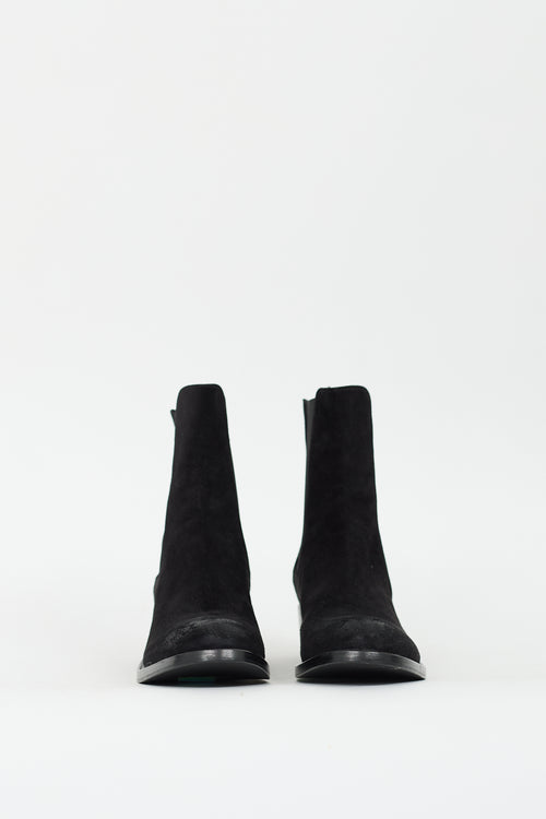 Prada Black Suede chelsea Boot