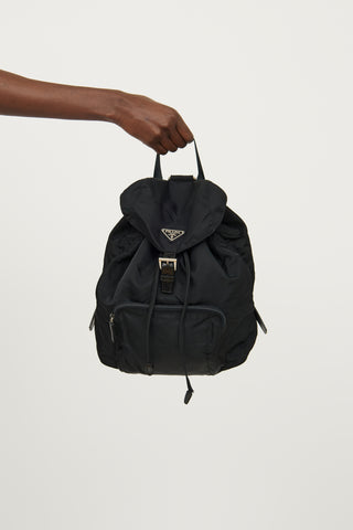 Prada Black Tessuto Small Backpack