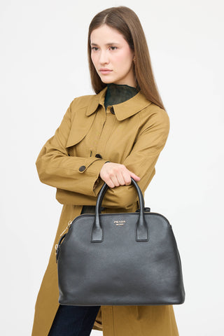 Prada Saffiano Triple Zip Dome Bag