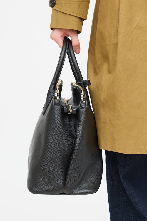 Prada Saffiano Triple Zip Dome Bag