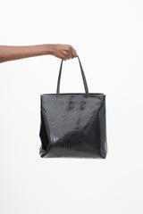Prada Black Leather Embossed Tote