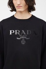 Prada Black & White Gradient Logo Sweatshirt