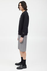 Prada Black & White Gradient Logo Sweatshirt