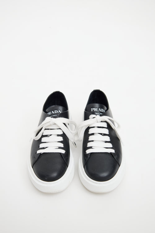 Prada Black & White Leather Chunky Sneaker