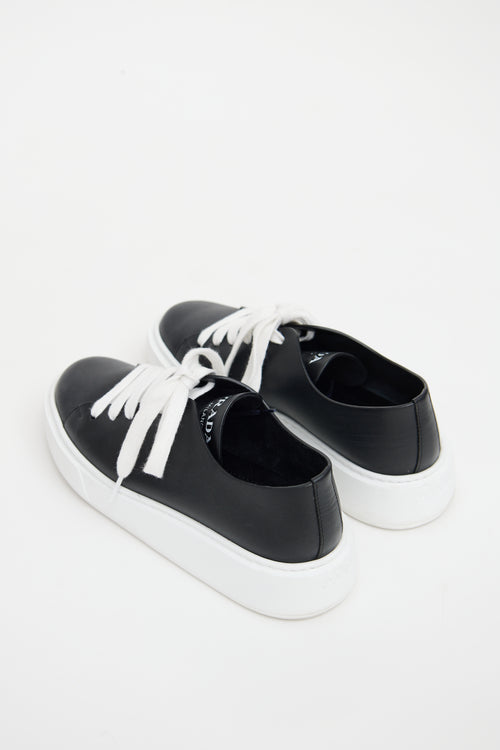 Prada Black & White Leather Chunky Sneaker