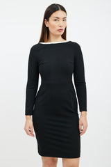 Prada Black & White Long Sleeved Sheath Dress