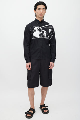 Prada Black & White Print Shirt