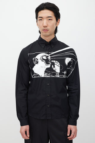 Prada Black & White Print Shirt