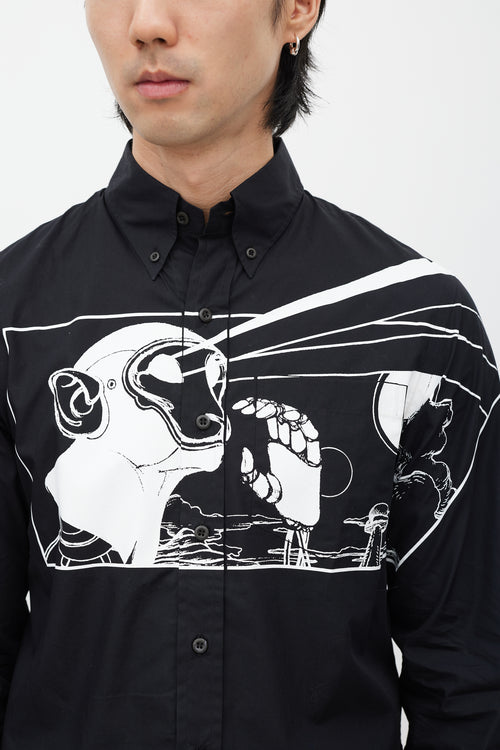 Prada Black & White Print Shirt