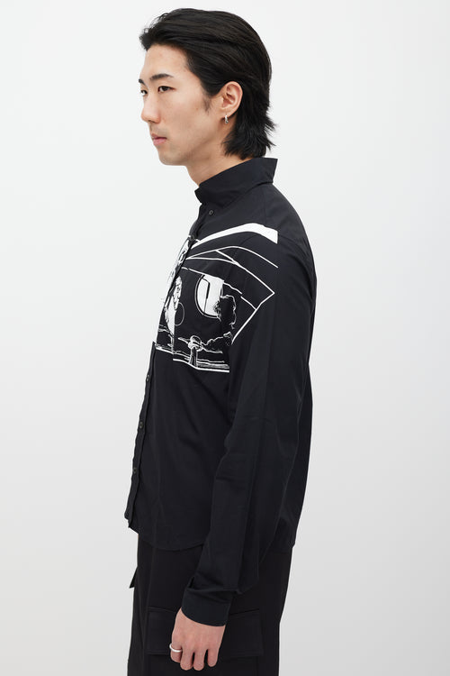 Prada Black & White Print Shirt