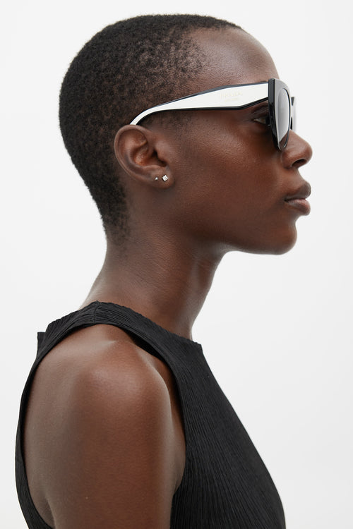 Prada Black & White SPR14W Sunglasses