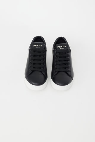 Prada Black Leather Logo Sneakers