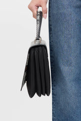 Prada Plaid Tessuto Saffiano Leather Top Handle Bag