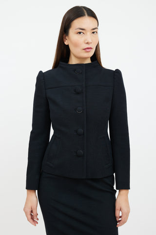Prada Black Wool Blazer & Skirt Suit