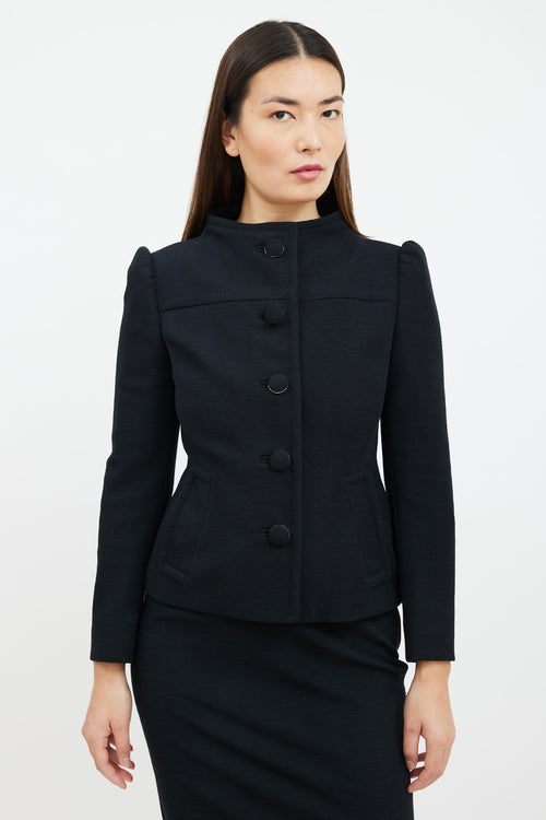 Prada Black Wool Blazer & Skirt Suit