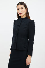 Prada Black Wool Blazer & Skirt Suit