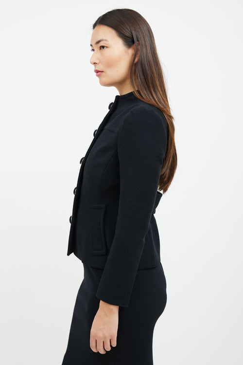 Prada Black Wool Blazer & Skirt Suit