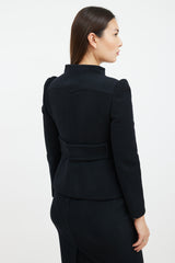 Prada Black Wool Blazer & Skirt Suit