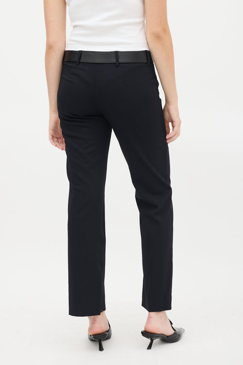 Prada Black Wool & Nylon Flared Trouser