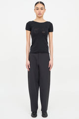 Prada Sport Nylon Logo Short Sleeve Top