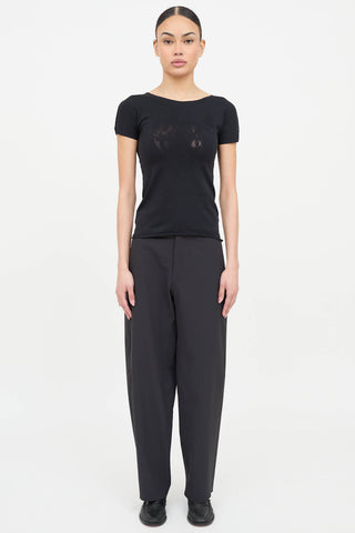Prada Sport Nylon Logo Short Sleeve Top
