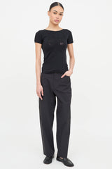 Prada Sport Nylon Logo Short Sleeve Top