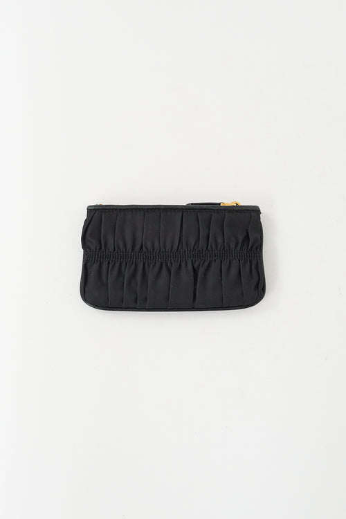 Prada Black Nylon Gaufre Small Zip Pouch