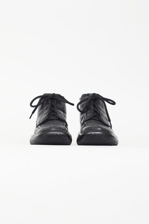 Prada Black Moc Toe Leather Sneaker