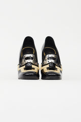 Prada Black & Cream Patent Leather Pump