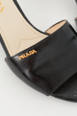 Prada Black Saffiano Leather Mule