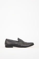 Prada Black Saffiano Leather Penny Loafer