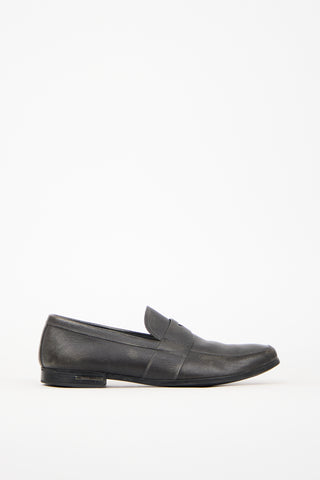 Prada Black Saffiano Leather Penny Loafer