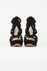 Prada Black Suede Baroque Platform Heel
