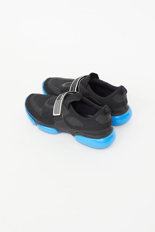 Prada Black & Blue Cloudburst Sneaker