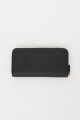 Prada Black & Gold Saffiano Large Wallet