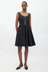 Prada Black & Silver Studded Mini Dress