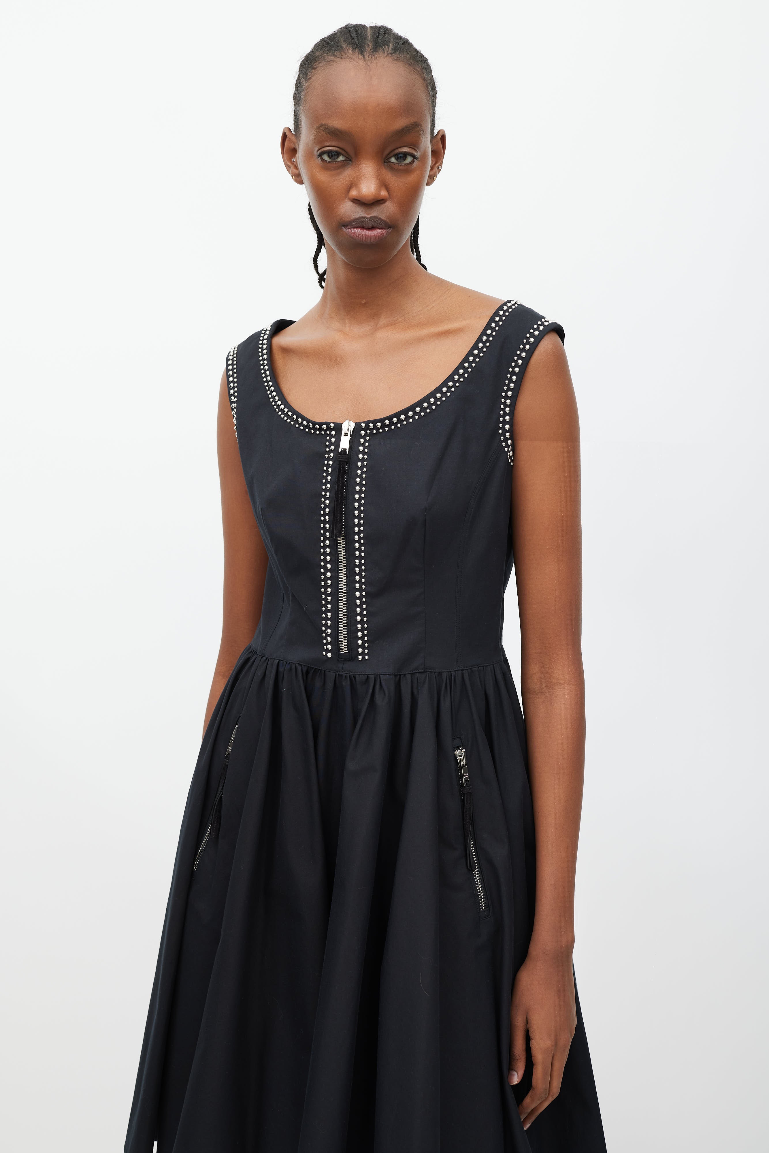black silver studded dress Black and silver studded dress