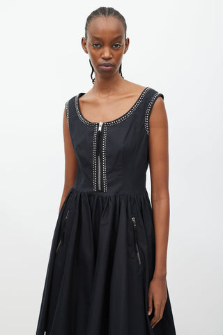 Prada Black & Silver Studded Mini Dress