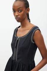 Prada Black & Silver Studded Mini Dress
