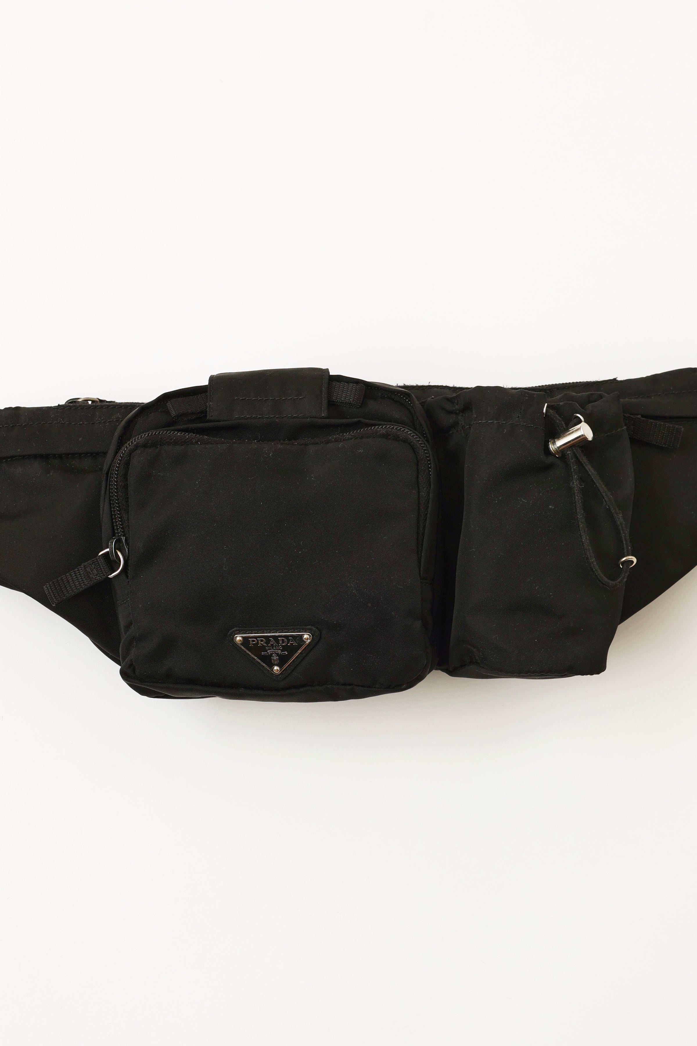 Prada Black Tessuto Montagna Belt Bag Nylon Cloth ref.913463 - Joli Closet