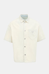 Prada Bleached Denim Logo Shirt