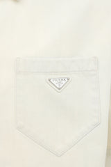 Prada Bleached Denim Logo Shirt